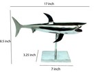 Shark Fish On Stand Metal Sculpture Shelf Decor Statue Figurine