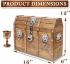 16 X 12 Inch Vintage Wooden Treasure Chest With Lock   Keys Antique Storage Box