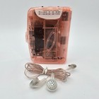 Clear Tech Am fm Radio Cassette Player Pink Transparent Tested
