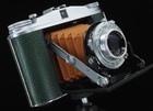 Agfa Isolette Ii F3 5 Solinar - New Green Leatherette   Camel Bellows  