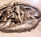 1880 Amtique German Opera Plaque Silver On Bronze  Victorian Art Nouveau Signed