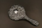 Antique Sterling Silver Repousse  Hand Mirror William Adams Ltd Birmingham 1904
