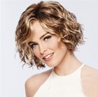 Blonde Gold Brown Short Natural Wavy Curly Blonde Wig Women s Synthetic Hair