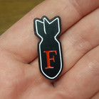 Dropping The F Bomb Enamel Pin Lapel Hat Bag Tie Badge Brooch Pinback Drop Black