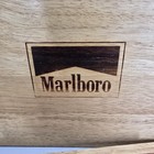 Marlboro Poker Chips Set 2 Decks Playing Cards Wood Case Box Black Red White