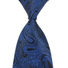 New Classic Paisley Blue Black Jacquard Woven 100  Silk Men s Tie Necktie