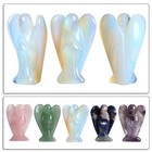 Small Colorful Crystal Angel Figurine Statue Natural Stone Carved Angel Stones
