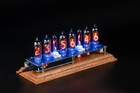 In-14 Shield Nixie Clock On An Beechwood Pedestal temp  Sensor  Ir Remote  Rgb 