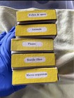 Vintage Lot Of 5  Prepared Microscope Slides Textiles  Plants Pollen   Spores