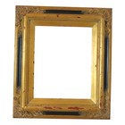 Antique Gold Gilt Leaf Wood Frame Black Baroque 19th Century Italian Ornate 8x10