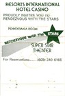 Resorts International Hotel Casino Pennsylvania Room Vintage Matchbook Cover