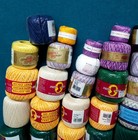 Unused Crochet Threads Cottons Polys Mix Colors Huge Lot Skeins Vtg Modern