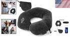 Inflatable Travel Pillow - Soft Velvet U-shape Neck Support For Airplane Comfort