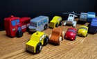 Large Lot Melissa   Doug Wooden Toy Cars Trucks Van Harold Helicopter
