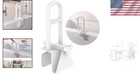 17x6 Inch Adjustable Bathtub Safety Rail   Rustproof  300 Lbs - White Finish
