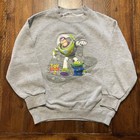 Disney Pixar Toy Story 2 Sweatshirt Youth Large Gray Buzz Lightyear Alien