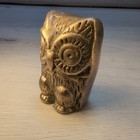 Vintage Mcm Solid Brass Vintage 2    Owl Figurine Collectible Paperweight