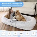 Human Dog Bed 71 x45 x12 washable Faux Fur orthopedic plump Pillow blanket strap