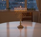 Hanukkah Menorah Jewish Judaica Israel Vintage Brass Chanukah Candle Holder