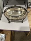 Antique Silver Plate Serving Dish Or Food Warmer With Ornate Engraving