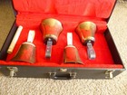 Malmark Brass Handbell 4-piece Set C4   D4 With Hard Case Usa