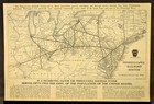 Vintage Pennsylvania Railroad Map Prr Railway System Old Original Antique