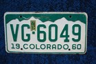 1960 1961 Colorado License Plate