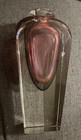 Art Glass Perfume Bottle Red clear 7 25    Tall