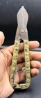 Antique Heavy Duty Steel Shears Brass Handles Vintage Cutter Leather Cloth