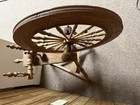 Antique Wooden Saxony Spinning Wheel Horizontal Yarn Craft Spinner