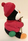 Gemmy Singing Animated Knitting Penguin Christmas Plush Jingle Bells T6