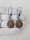 Fashion Vintage Boho Style Enameled Dangle Drop Earrings With Stone For Women