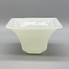 Antique 19th C  Chinese White Peking Glass Planter Bowl Square Libation Cup Rare