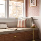 Oversized Chunky Textured Cotton Blend Striped Square Throw Pillow Beige -