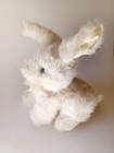 Vintage Dakin 1992 Plush White Bunny Rabbit Yellow Satin Ears   Bow Yellow Nose