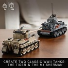 Ww2 Tank Building Kit German Tiger   M4 Sherman 1184 Blocks Ages 8-14