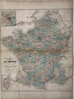1854 Original Antique Map Of France By Lavasseur From Atlas National  Railroads