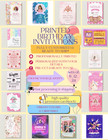 Custom Cartoon Kids Children s Birthday Invitations  Printed Party Invite
