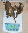 Vtg Antique Brass Coated Bronze Matador And Bull Bullfighting Sculptures