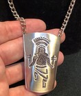 Vintage 1970s Silver Tone Necklace   Lrg Pendant Native American Kachina Dancer 