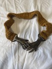 Vintage 60s 70s Velvet Belt     Bronze Clasped Hands     Victorian