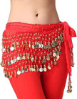Women s Sweet Bellydance Hip Scarf With Coins Skirts Wrap Noisy Belt