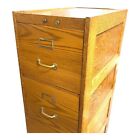 Antique File Cabinet Tiger Oak Four Drawer Wood The Globe-wernicke Co Restored