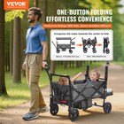 Vevor Wagon Stroller Push Pull Quad Collapsible For 2 Kids W  Canopy Dark Grey