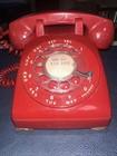 Vintage Bell System Western Electric Rotary Dial Desk Telephone 500 Dark Red
