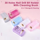 2 In 1 Nail Drill Bit Holder   Cleaner Brush Case 30 Blue 