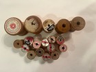 Lot Of Vintage Wooden Sewing Thread Spools Of Various Sizes