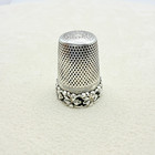 Antique Vintage 925 Sterling Silver Decorative Floral Thimble Size 5 Accessory