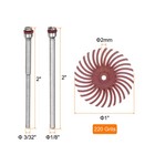 30pcs Radial Bristle Disc 1  220 Grit Abrasive Brush With 1 8  3 32  Shank  Red