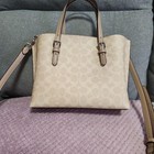 Coach Shoulder Bag Signature Canvas Leather New From Japan